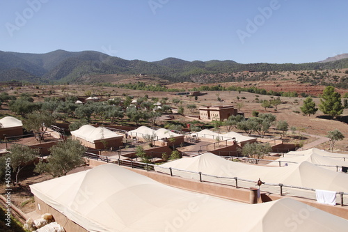 Campement dans le désert de l'Atlas au Maroc