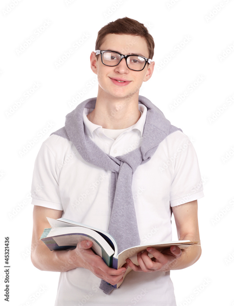 Portrait of a college guy ith book Portrait of a college guy ith book