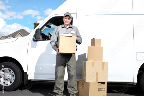 Delivery postal service man. © grinny