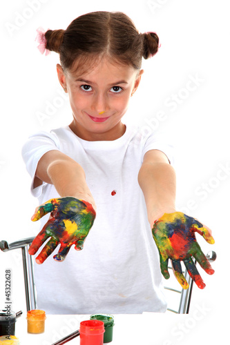 cute little girl with paint...