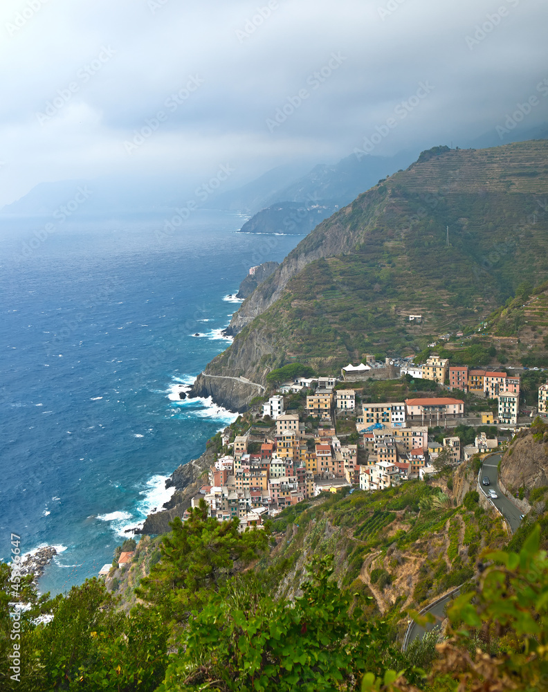 Italian Riviera coast of the Ligurian Sea