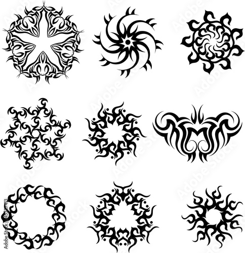 tattoo Star, circular, sun