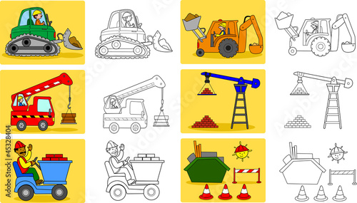 Coloring page for little kids about heavy industry