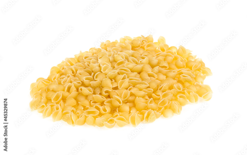 Heap of raw pasta (conchiglie) Heap of raw pasta (conchiglie)