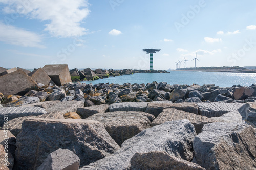 Breakwater of large blocks in the Dutch North Sea photo