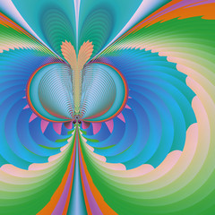 Fototapete Psychedelisch Schmetterling psychedelisches Farbmuster  © photosvac