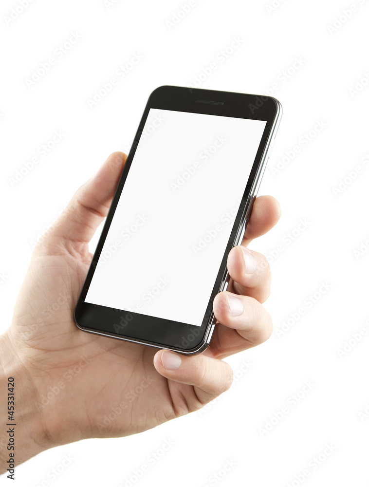 Blank smart phone with clipping path for the screen Blank smart phone with clipping path for the screen