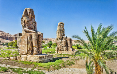 Deken met foto Egypte Colossi van Memnon Vallei der Koningen  © Oleg Zhukov