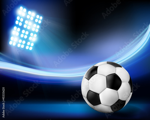 Football on the stadium. Vector illustration.