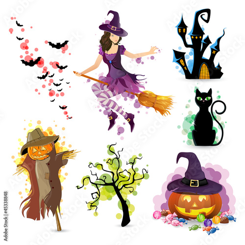 Vector Illustration of a Halloween Set