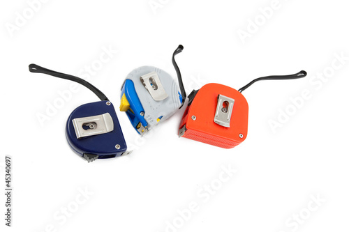 Tapes measure isolated on white background