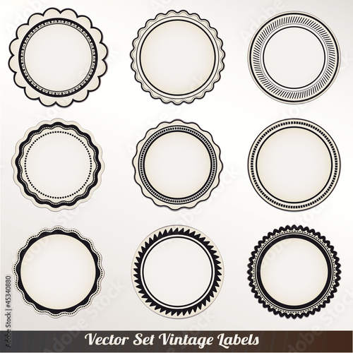 Vector Frame labels Set ornamental vintage decoration