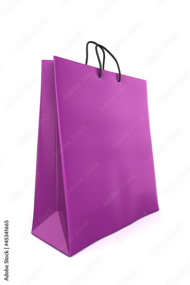 3d render of a purple shopping bag 3d render of a purple shopping bag