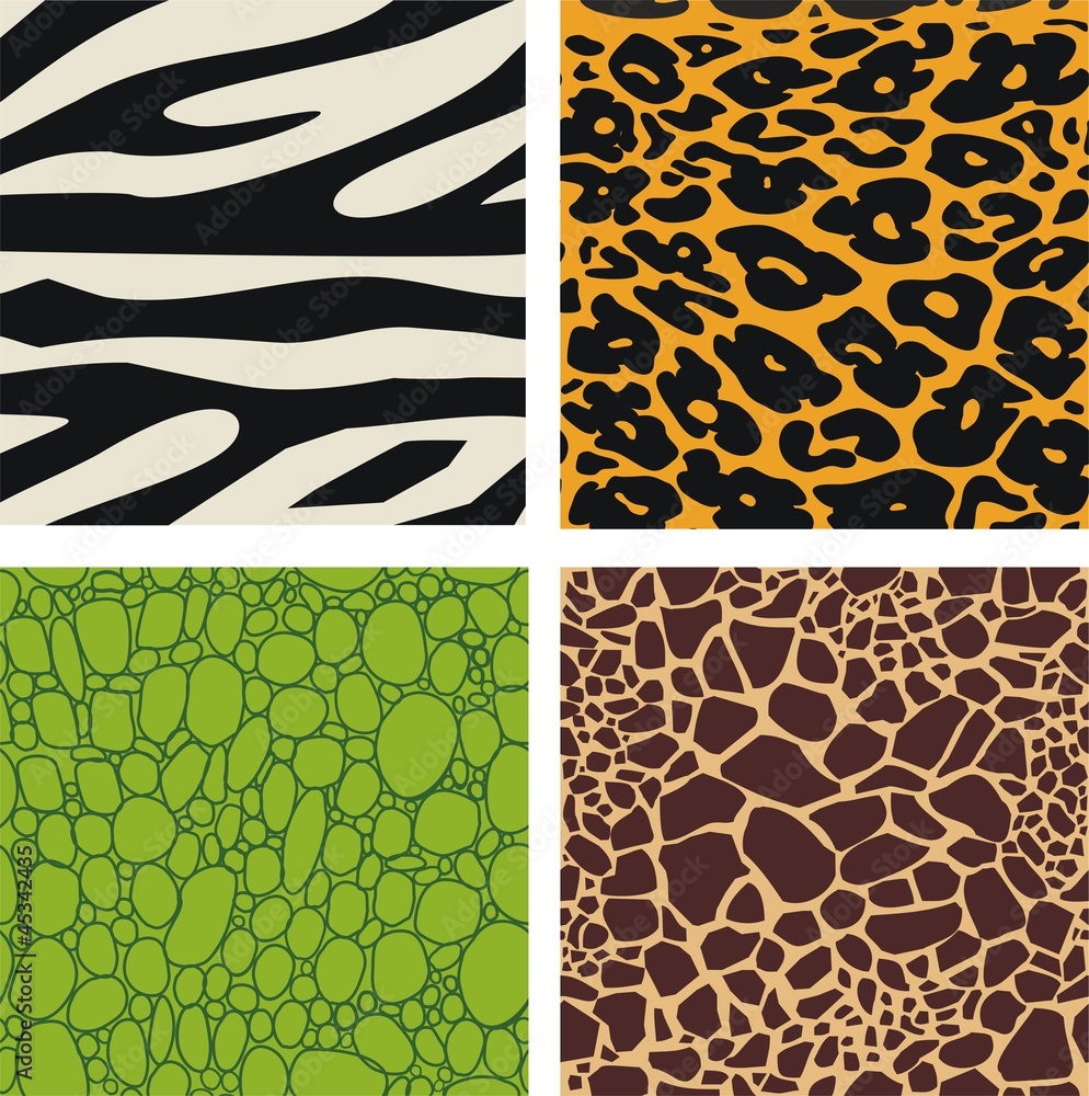 Photo & Art Print Set of 4 animal skin patterns, abeadev photo-art-print-set-of-4-animal-skin-patterns-abeadev