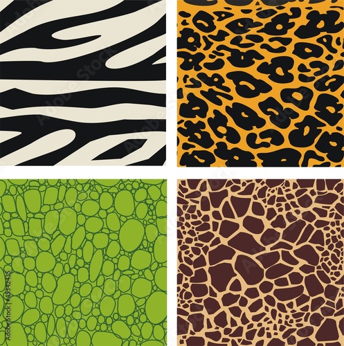 Set of 4 animal skin patterns