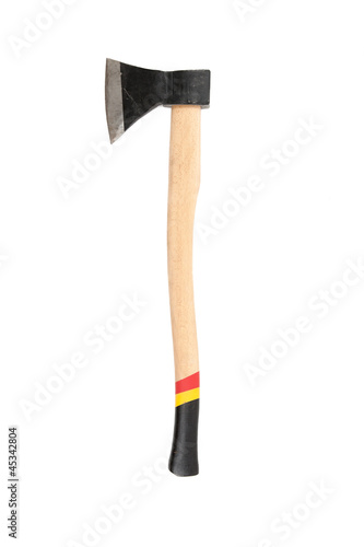 New axe on white background