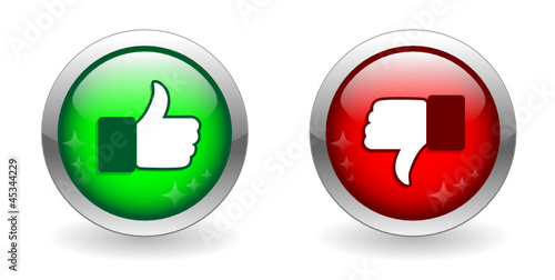 THUMBS UP & DOWN Buttons (green red customer satisfaction like)