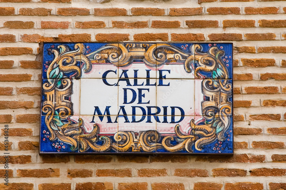 Fototapeta premium Madrid street sign