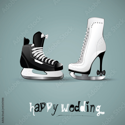 happy wedding figure skates