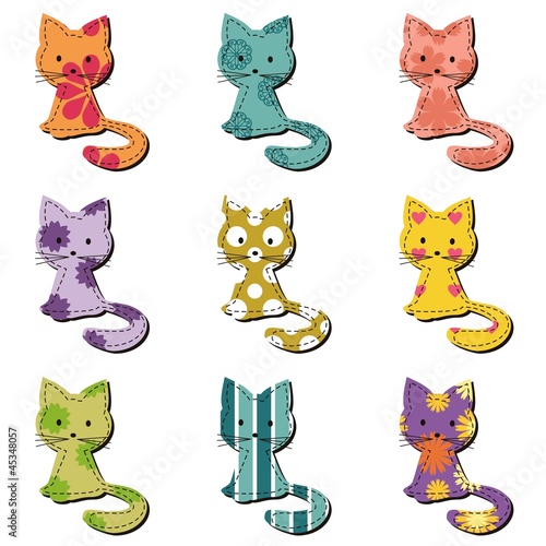 nice scrapbook cats on white