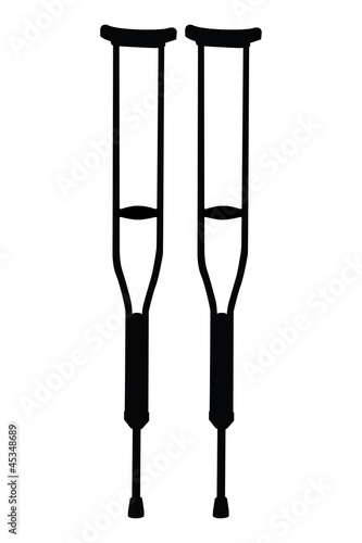 A silhouette of pair of crutches orthopedic equipment