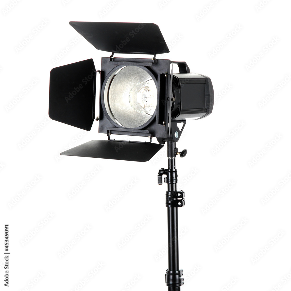 Studio lighting on white background close-up Studio lighting on white background close-up