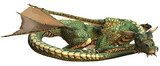 Sleeping Green Fantasy Dragon