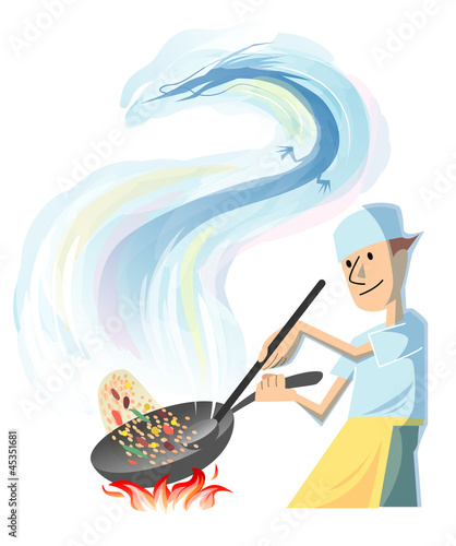 おいしい料理を作るコック