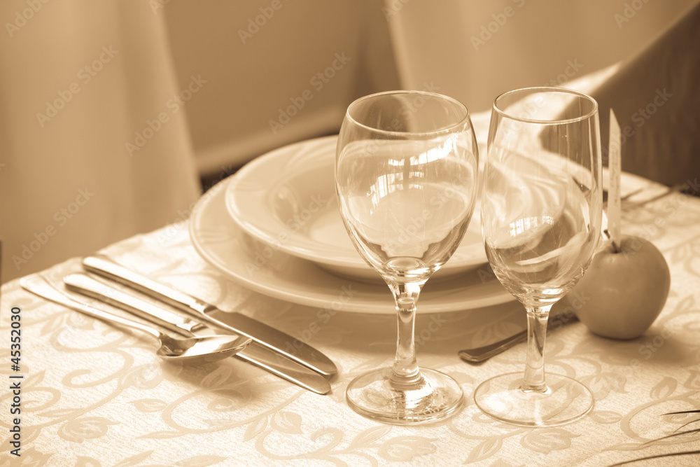 wedding tables set for fine dining or another catered event wedding tables set for fine dining or another catered event