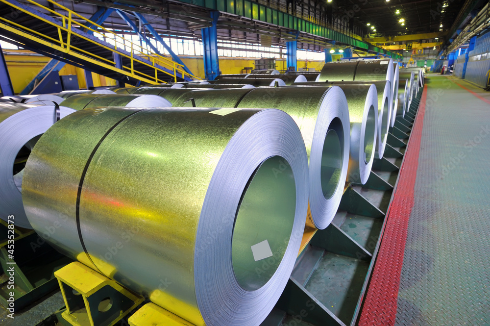 rolls of steel sheet Stock Photo | Adobe Stock