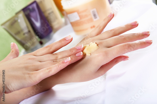 Female hands and manicure related objects