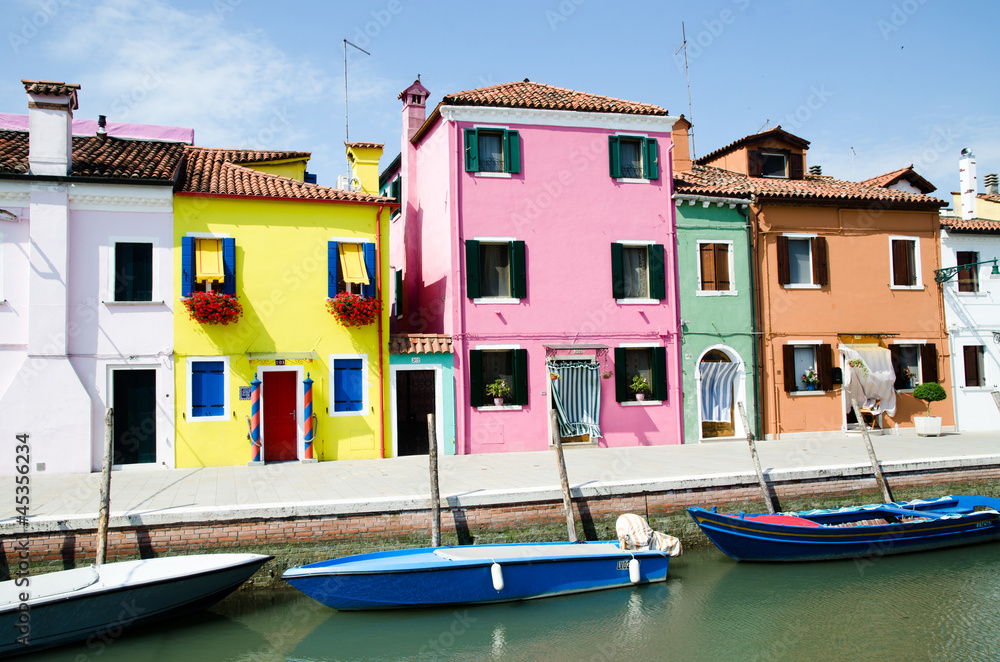 Colorful houses on Burano one of the islands near Venice