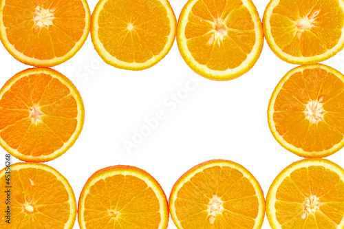 Oranges close up isolated on white