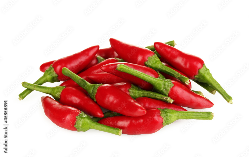 little hot peppers isolated on white