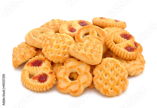 Diverse cookies isolated on white background