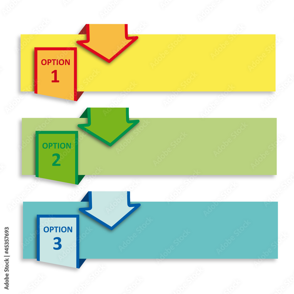 Vector faq labels, three options with arrows