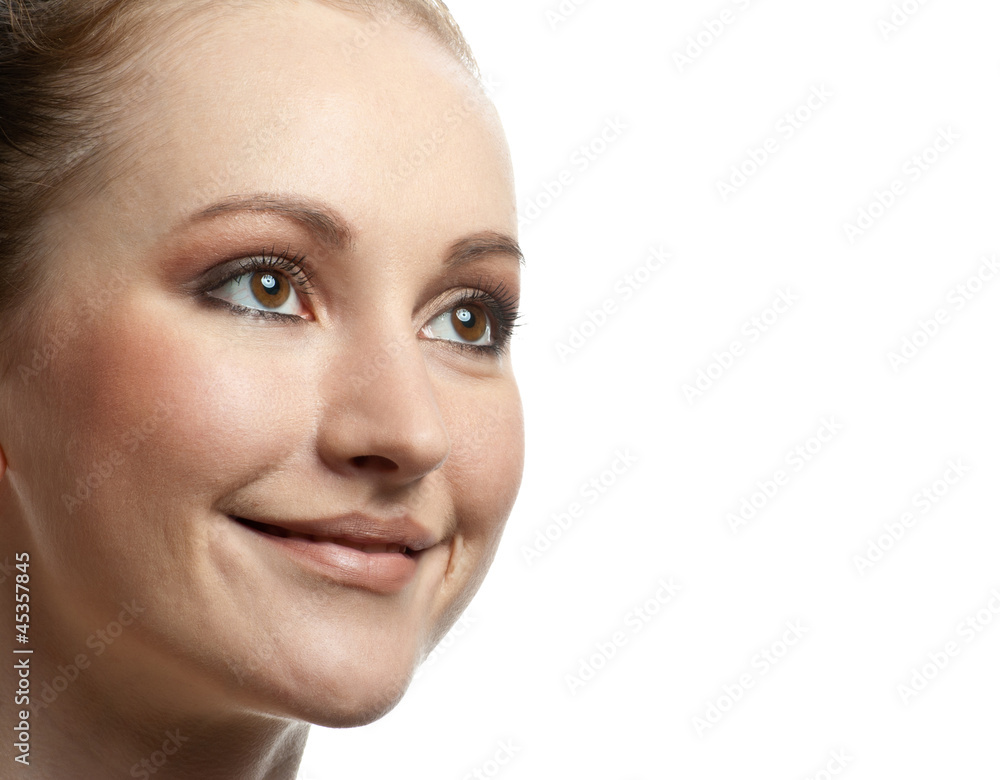 Fresh clear healthy skin on the face of beautiful woman Fresh clear healthy skin on the face of beautiful woman