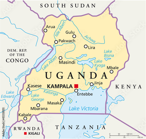 Uganda map (Uganda Landkarte) photo