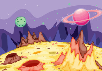 Fototapete Kosmos Fremde Planetenoberfläche im Weltall  © GraphicsRF