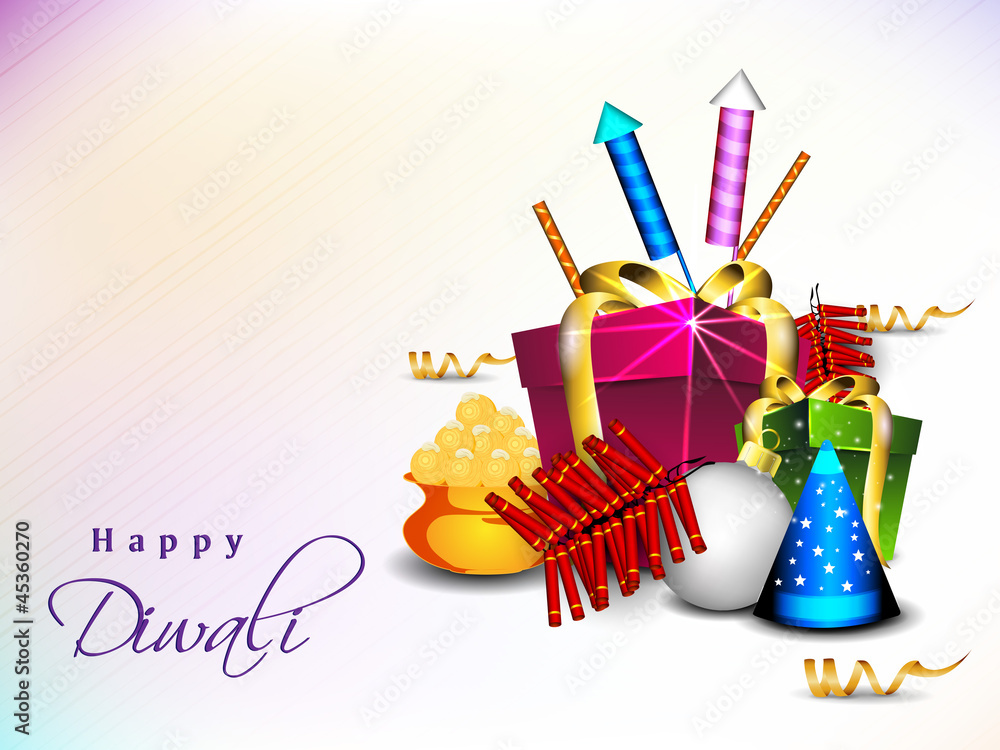 Obraz premium Greeting card for Diwali celebration in India. EPS 10