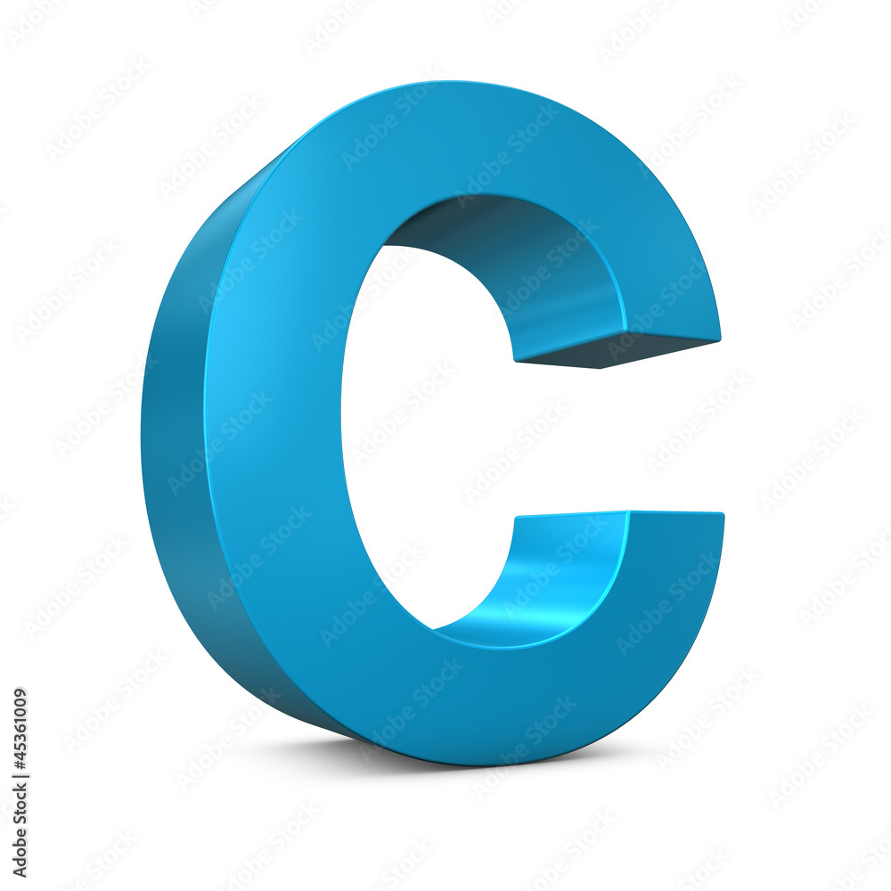 Letter C 3d render illustration isolated Letter C 3d render illustration isolated
