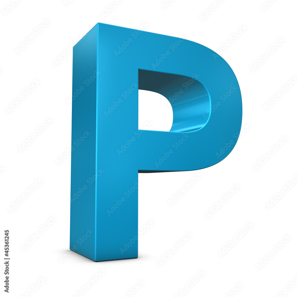 Letter P 3d render illustration isolated Letter P 3d render illustration isolated