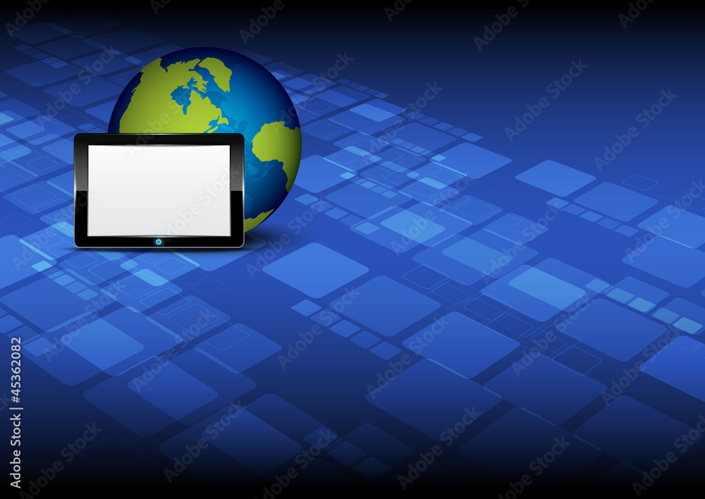 tablet computer and globe tablet computer and globe