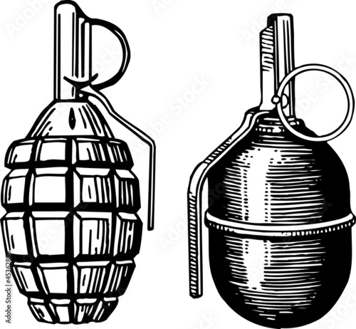 Two grenades close-up photo