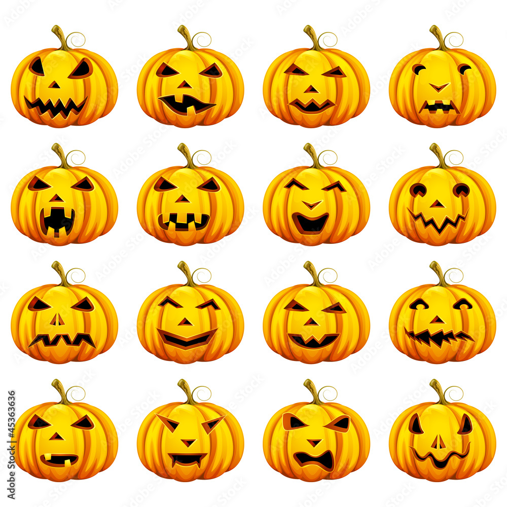 vector illustration of smiley collection of Halloween pumpkin vector illustration of smiley collection of Halloween pumpkin