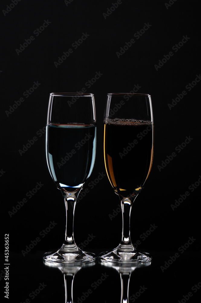 Celebration toast with colors special drinks glasses