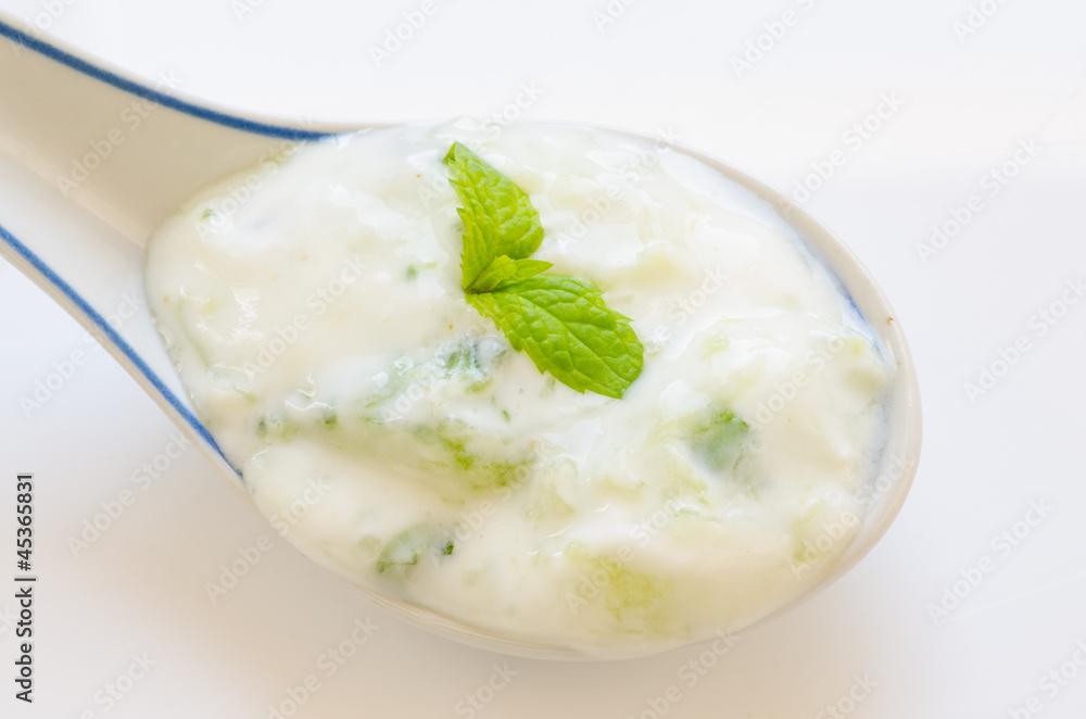 Cucumber and mint raita Cucumber and mint raita