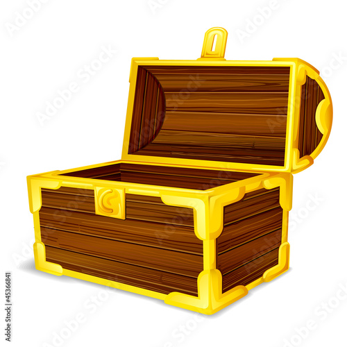 vector illustration of treasure chest against white