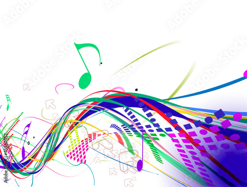 abstract colorful music note vector background