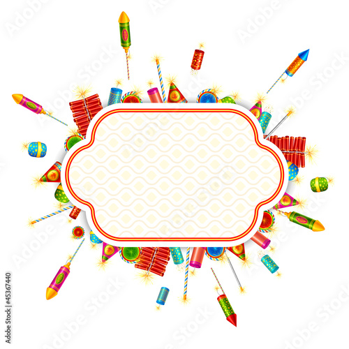 vector illustration of colorful fire cracker around blank space